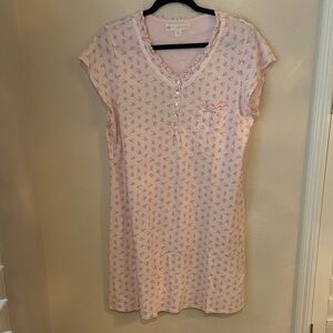 Eileen West Floral Pink Sleeveless Nightgown Size L